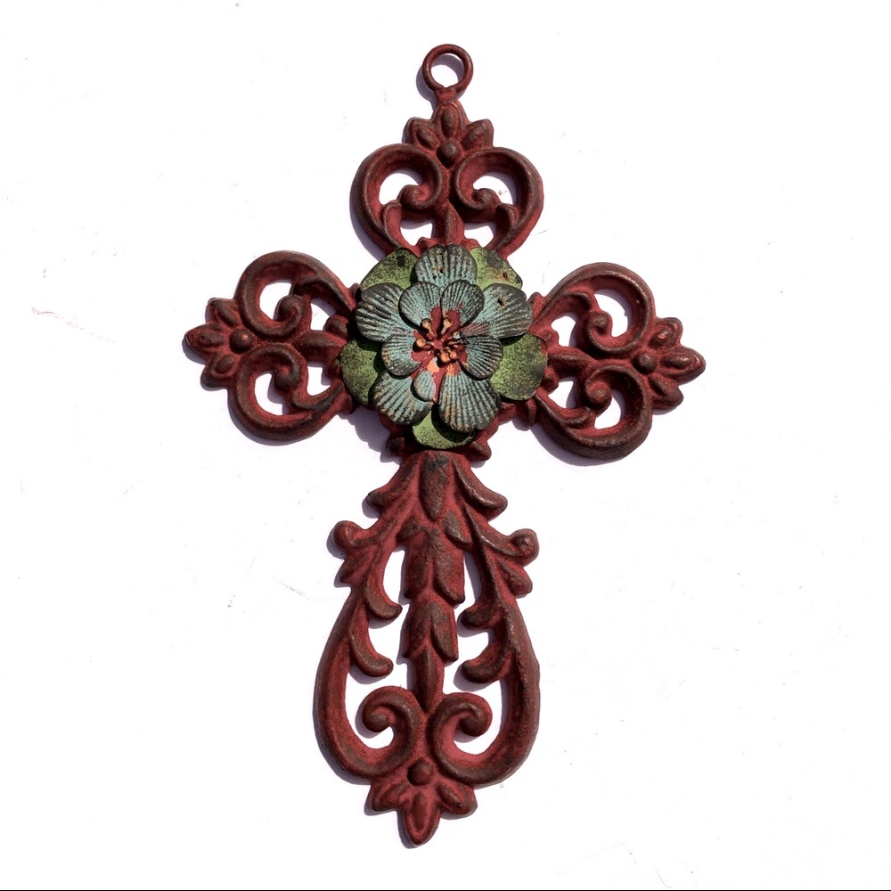Large Solid Metal Cross - 10 inches